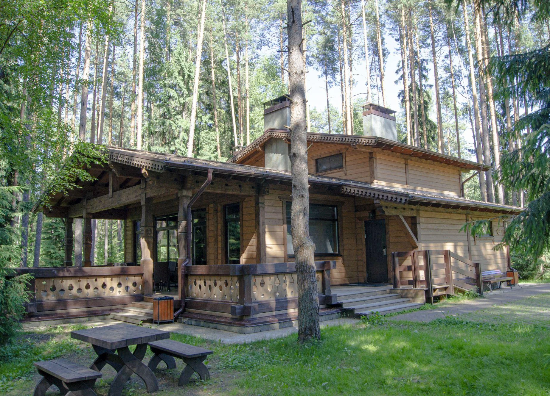 Timber residence set among trees