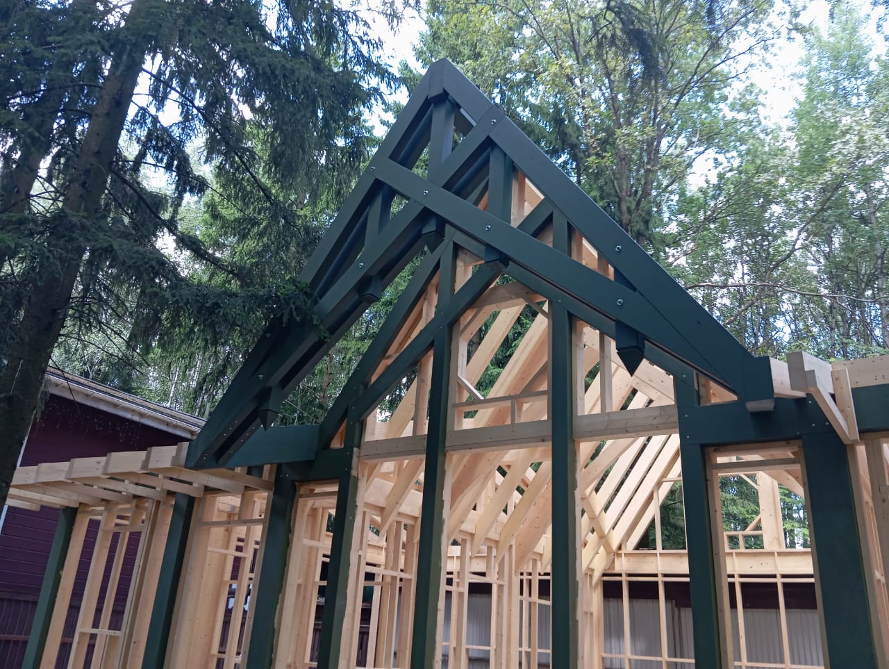 Frame house assembly on site